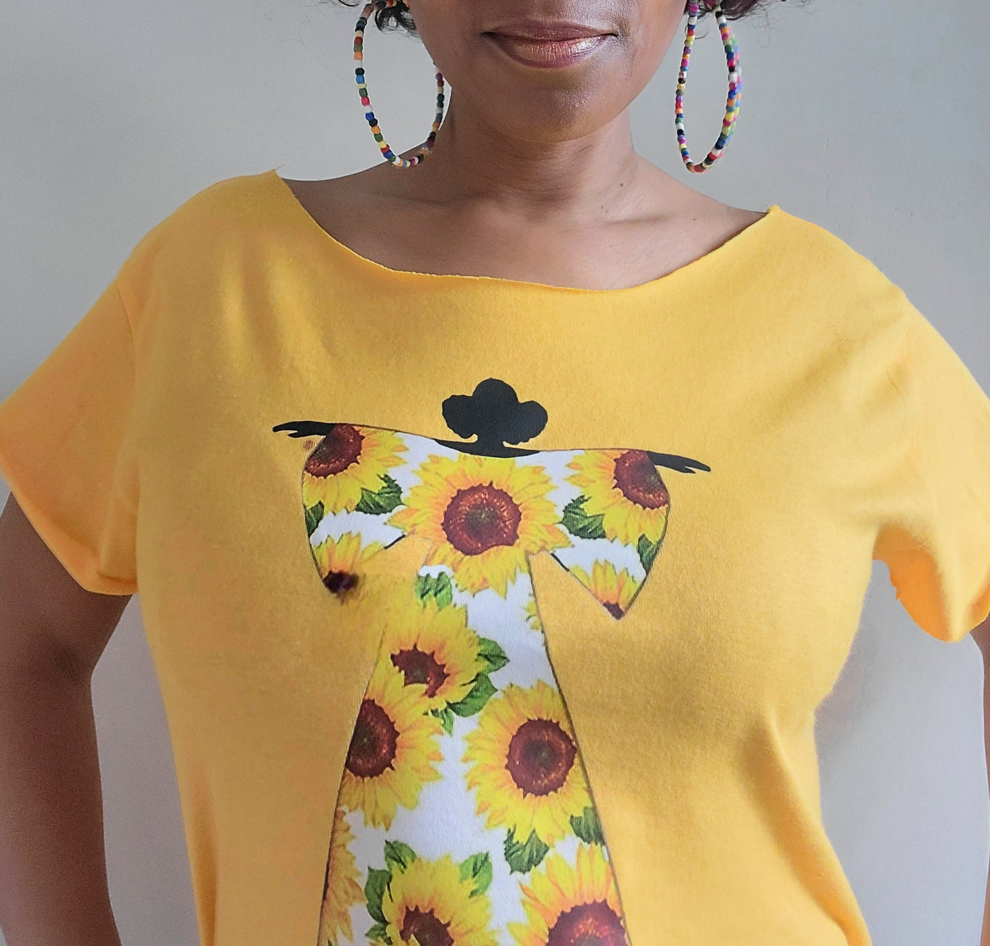 Sunflower Dress Scoop Neck T-Shirt