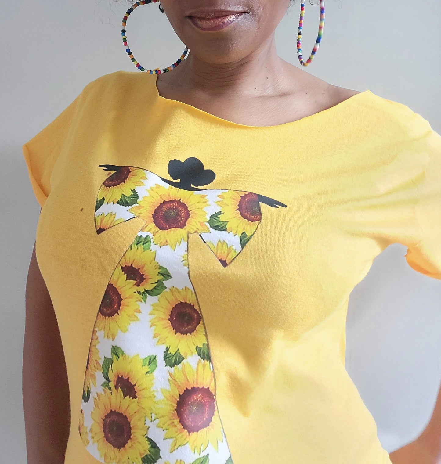 Sunflower Dress Scoop Neck T-Shirt