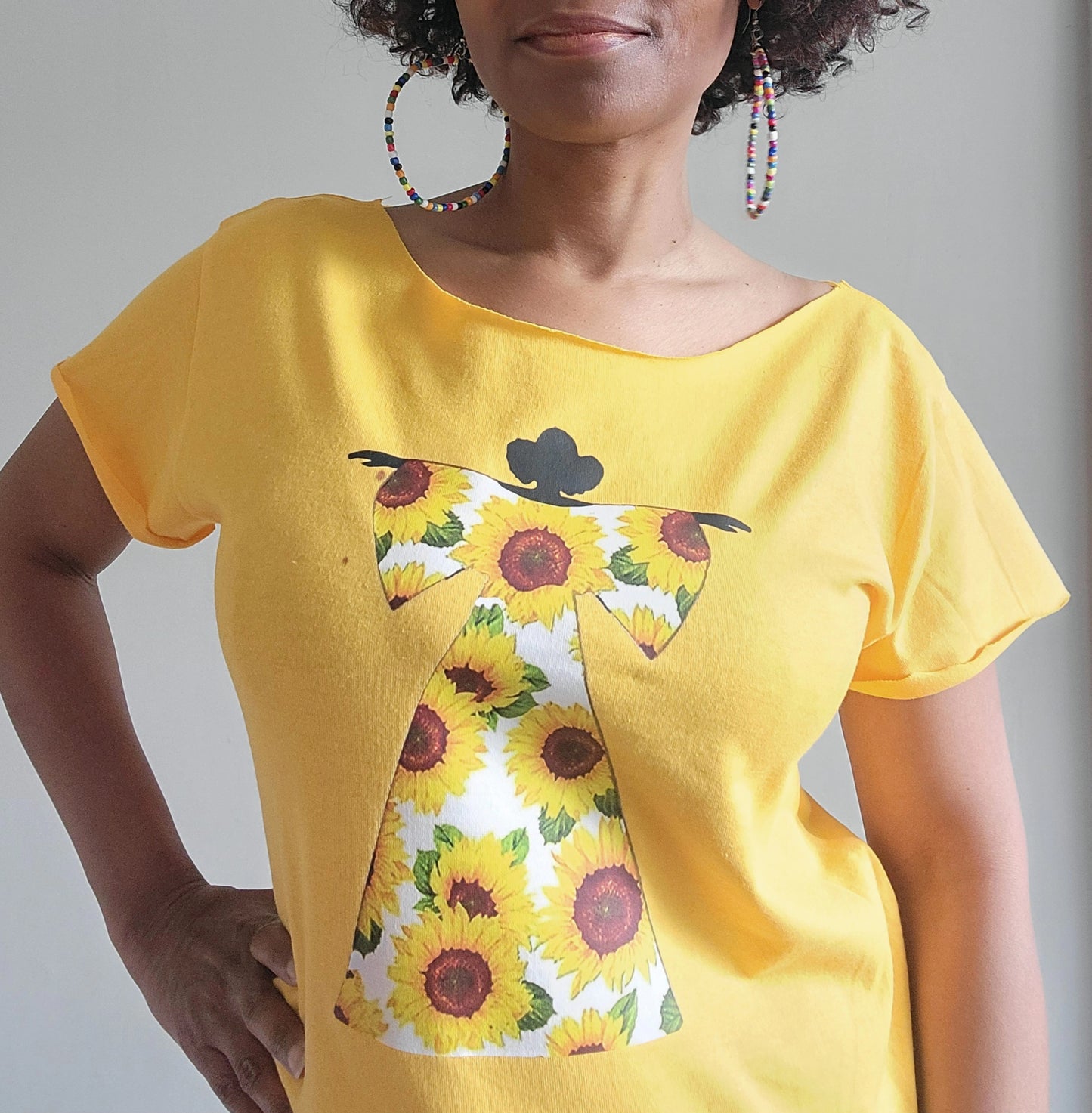 Sunflower Dress Scoop Neck T-Shirt