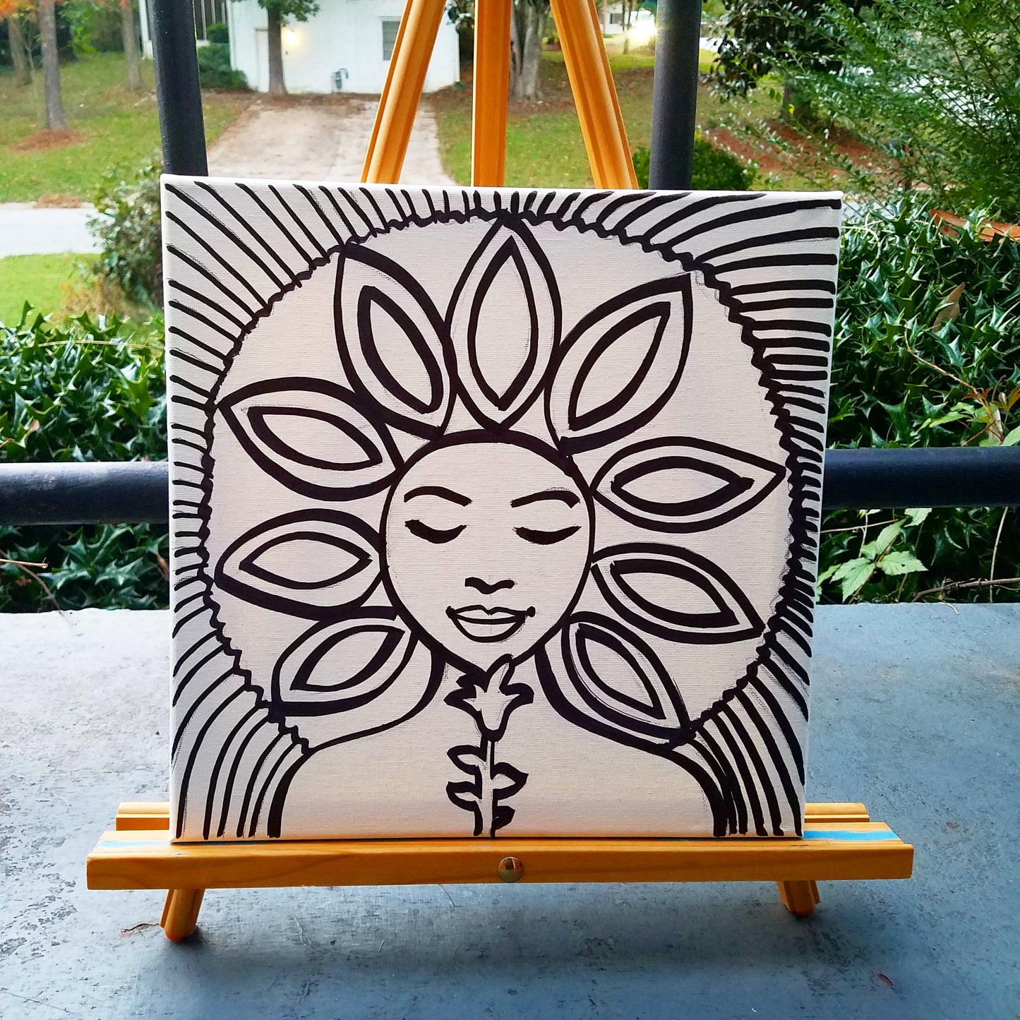 The Sunflower Woman Pre-Drawn Canvas - Yes Lioness Arts