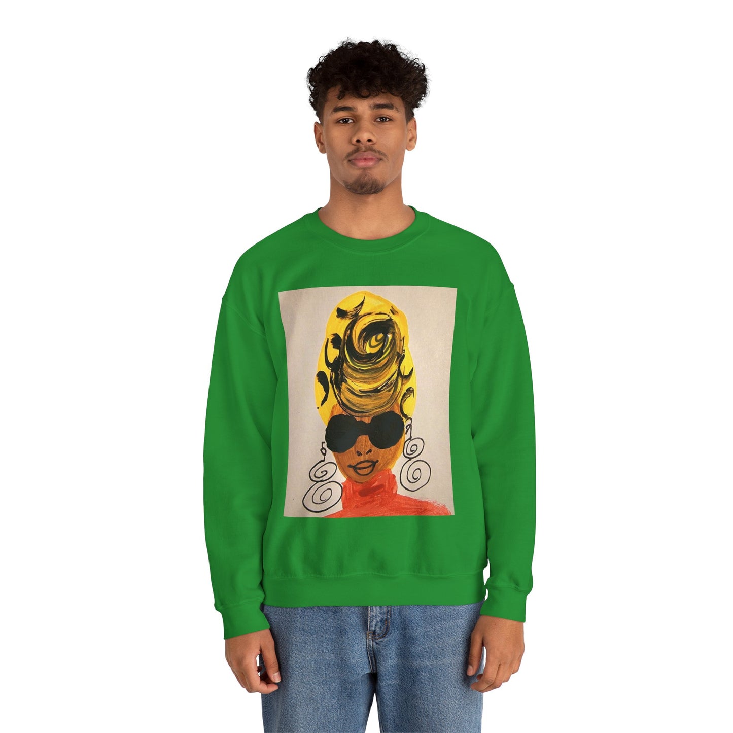 Yellow Turban Doodle Crewneck Sweatshirt