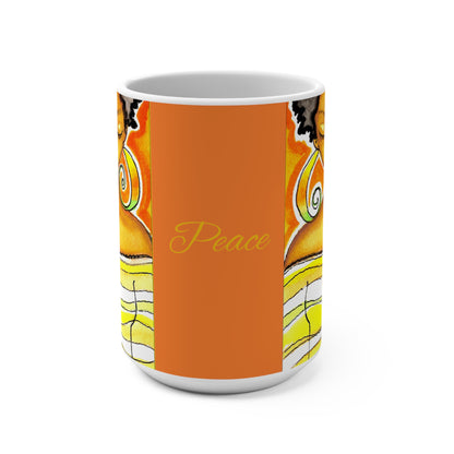 Orange Lauryn Peace Mug 15oz - Yes Lioness Arts