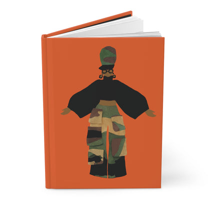 Camo Cargo Queen Hardcover Journal Matte Orange - Yes Lioness Arts