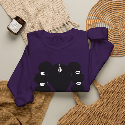 Afro Ponytails with Cowrie Shells Crewneck Sweatshirt