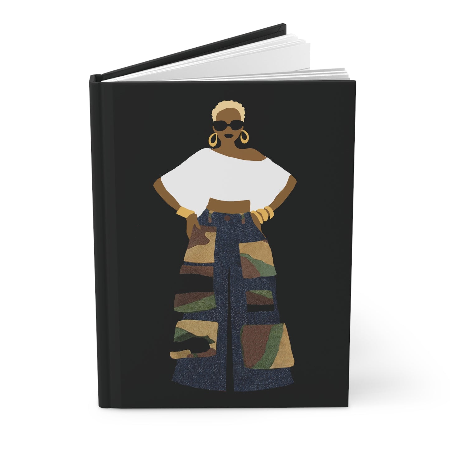 Platinum Camo Cargo Queen Hardcover Journal Matte Black