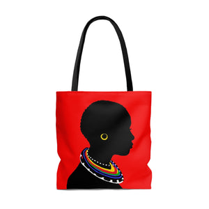 Tribal Tote Bag in red