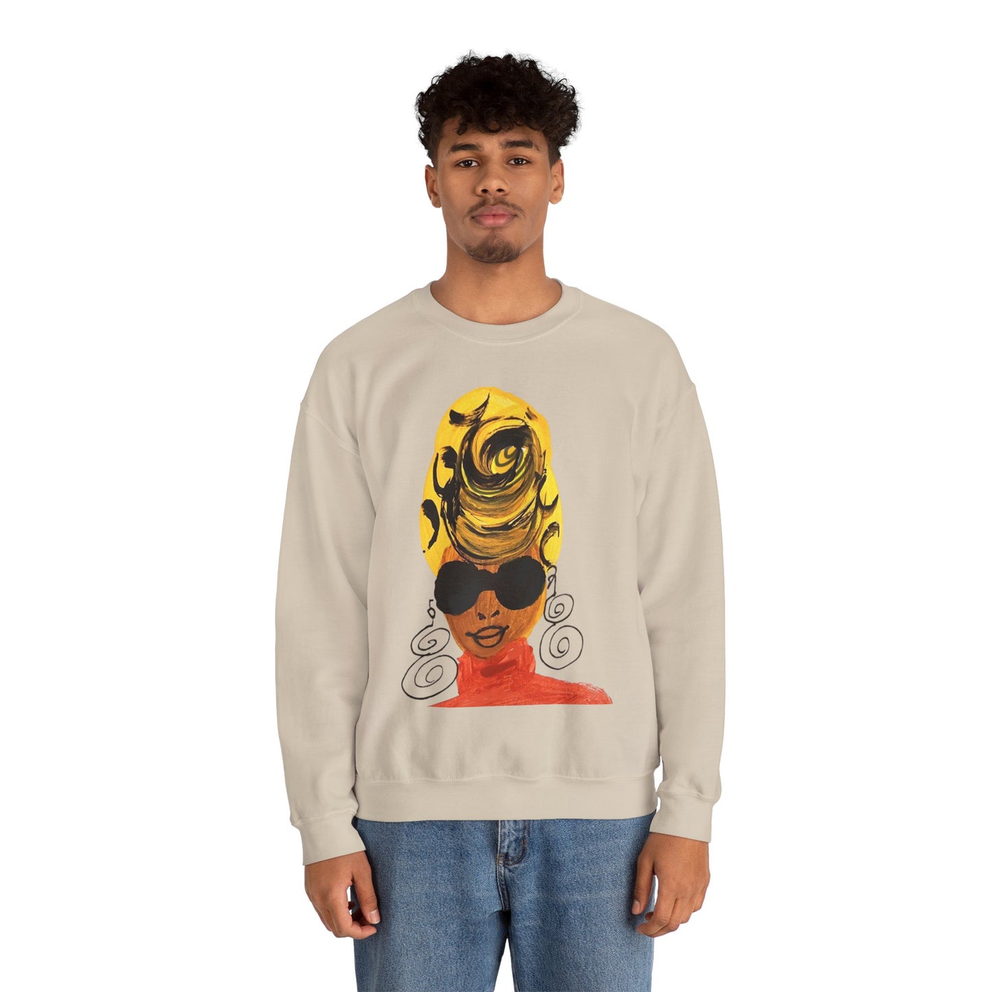 Yellow Turban Doodle Crewneck Sweatshirt