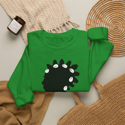 Bantu Knots Cowrie Shells Crewneck Sweatshirt