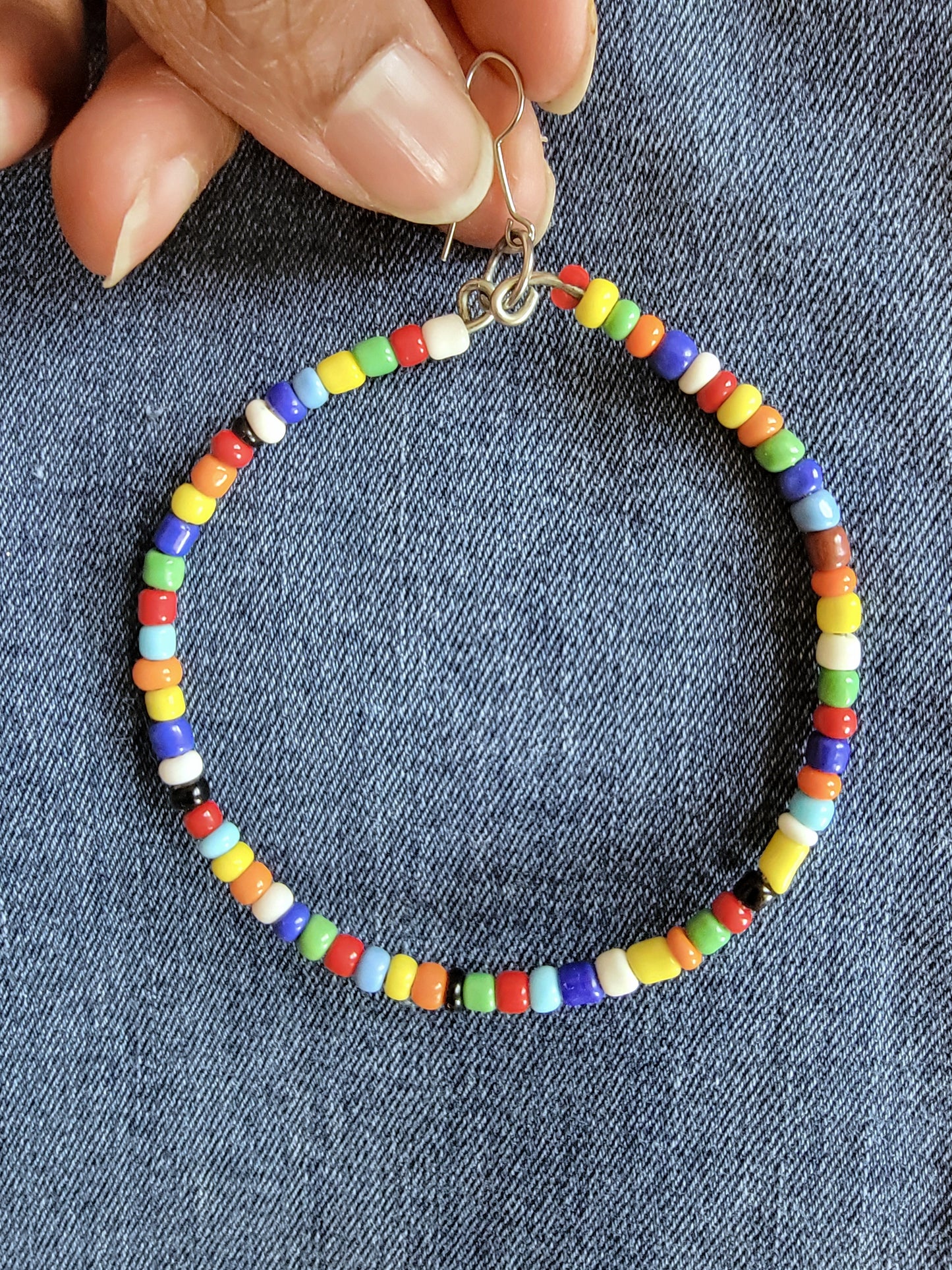 Multicolor Beaded Hoop Earrings - Yes Lioness Arts