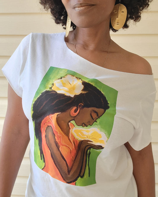 Hibiscus Flower Scoopneck T- Shirt
