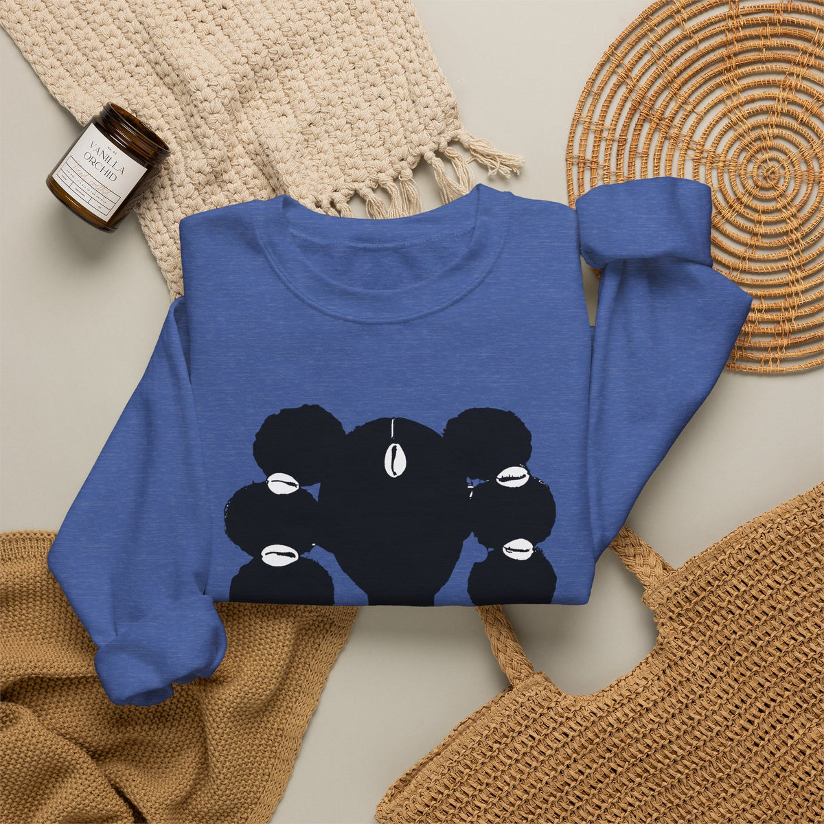 Copy of Fro Hawk with Cowrie Shells Crewneck Sweatshirt
