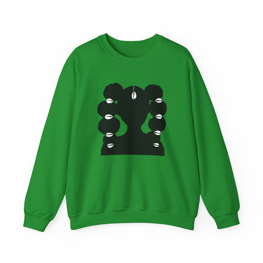 Afro Ponytails with Cowrie Shells Crewneck Sweatshirt