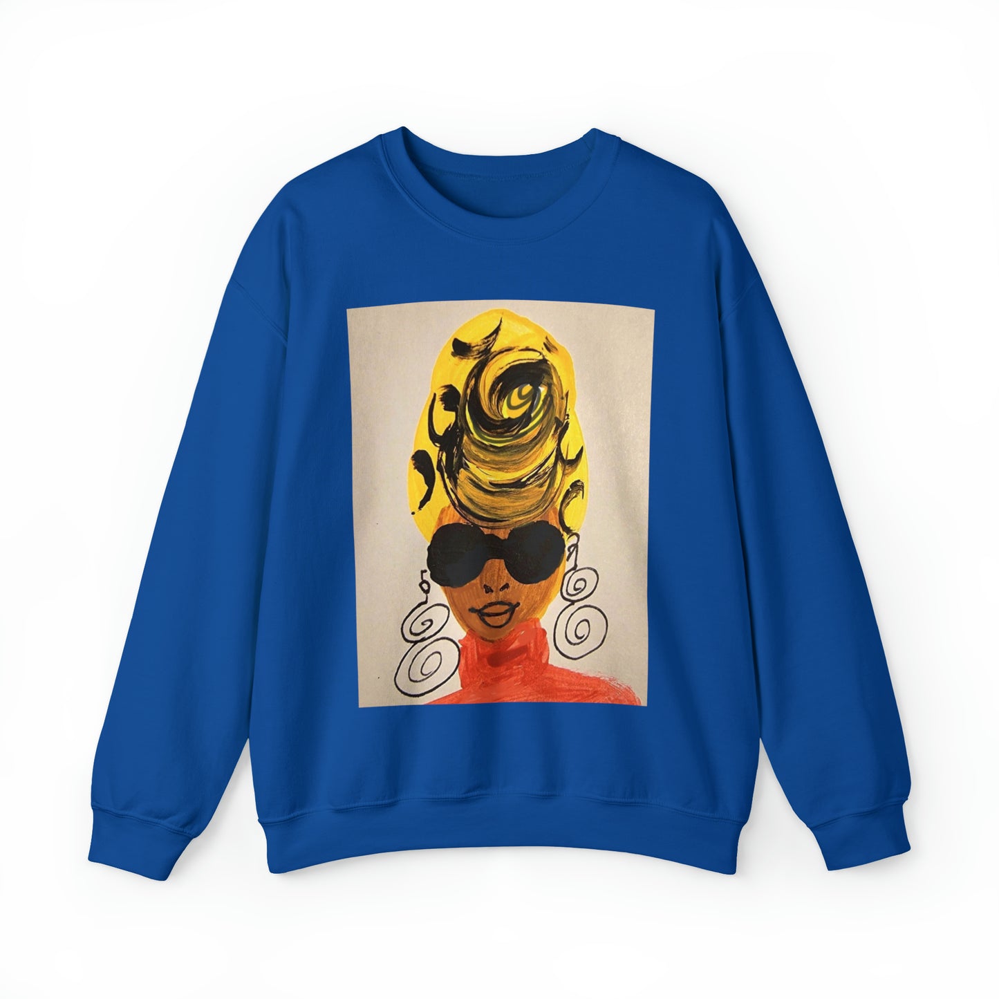 Yellow Turban Doodle Crewneck Sweatshirt - Yes Lioness Arts