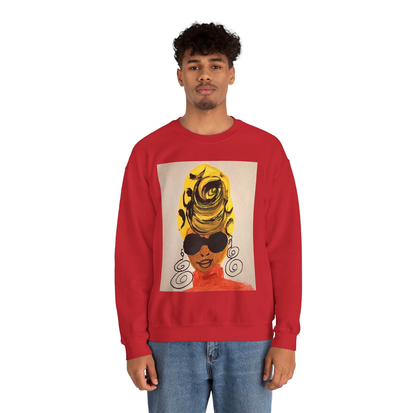 Yellow Turban Doodle Crewneck Sweatshirt