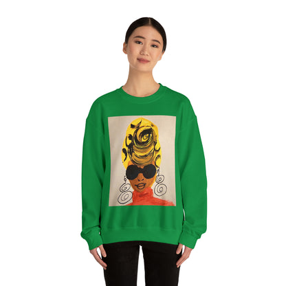 Yellow Turban Doodle Crewneck Sweatshirt - Yes Lioness Arts