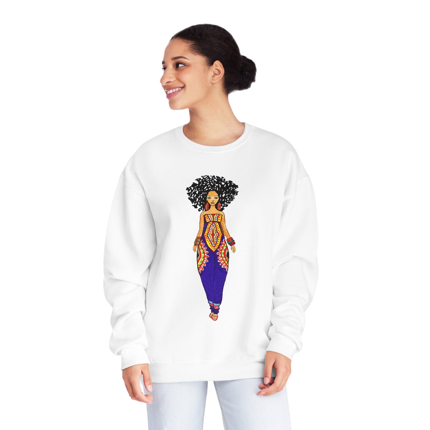 Afro Dashiki Crewneck Sweatshirt - Yes Lioness Arts