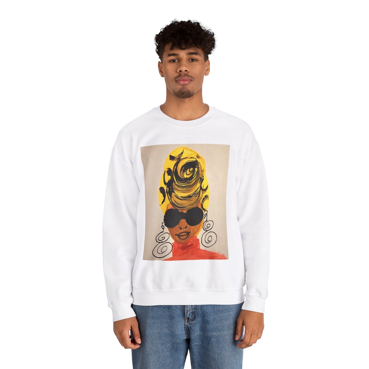 Yellow Turban Doodle Crewneck Sweatshirt