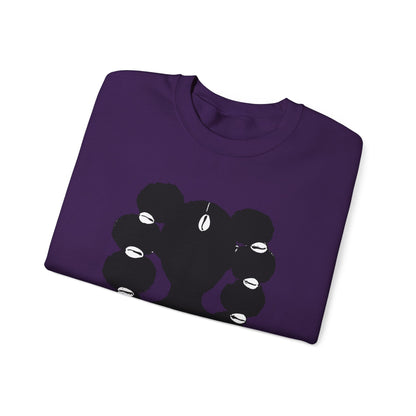 Afro Ponytails with Cowrie Shells Crewneck Sweatshirt
