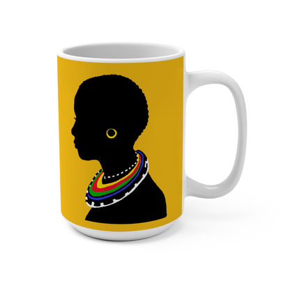 Tribal Mug Yellow 15oz - Yes Lioness Arts