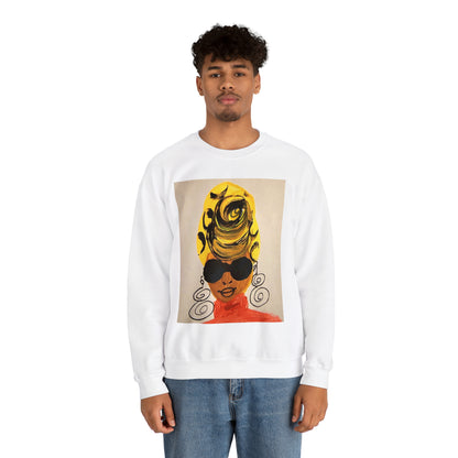 Yellow Turban Doodle Crewneck Sweatshirt - Yes Lioness Arts