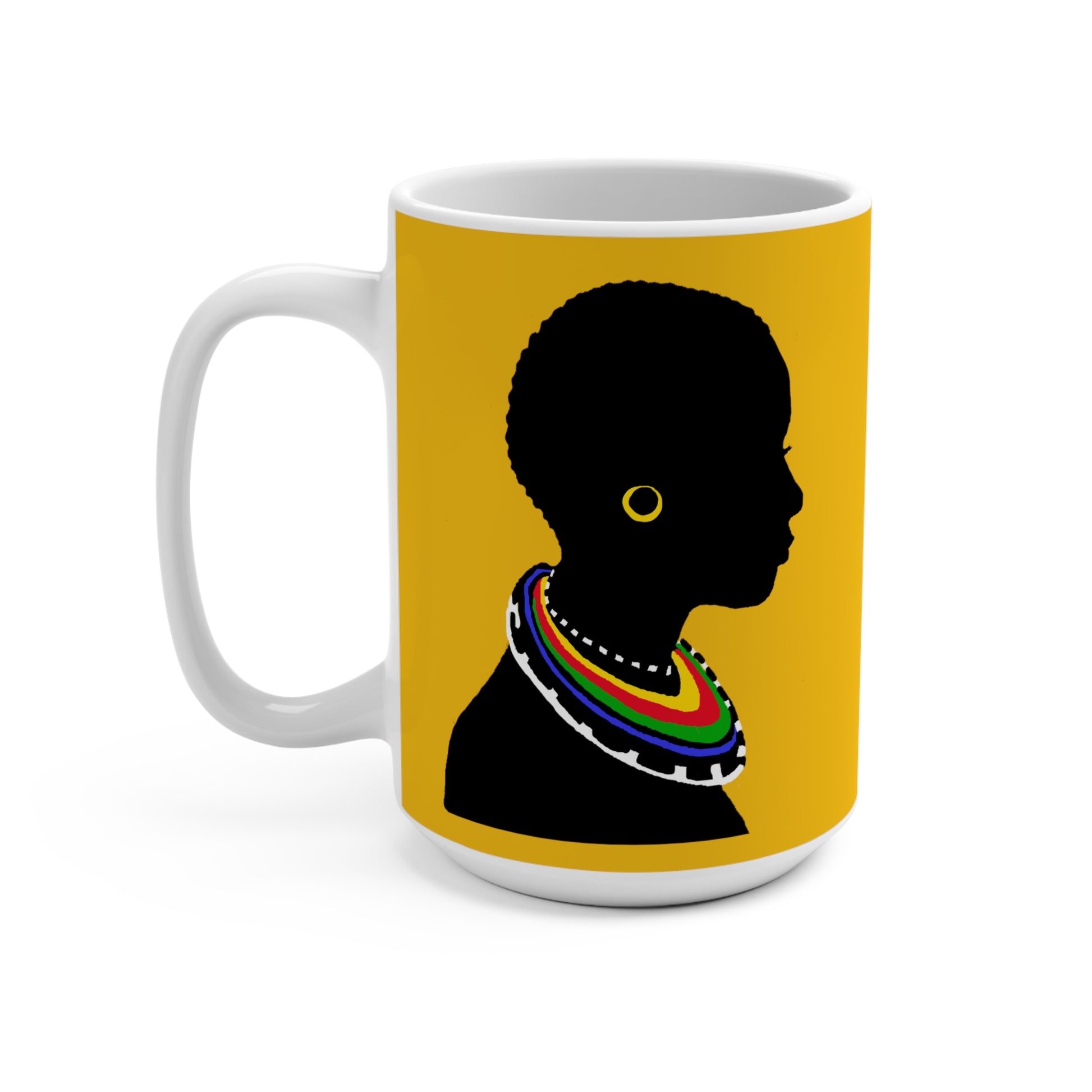 Tribal Mug Yellow 15oz - Yes Lioness Arts