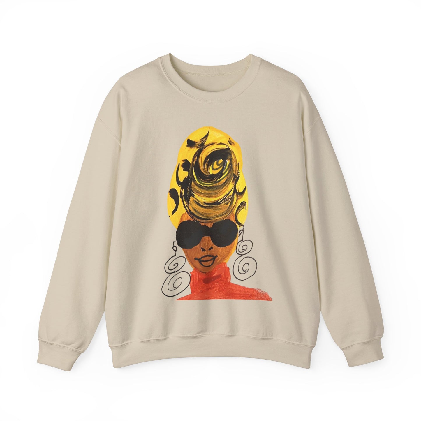 Yellow Turban Doodle Crewneck Sweatshirt