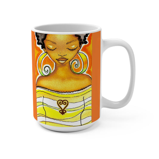 Orange Lauryn Peace Mug 15oz - Yes Lioness Arts