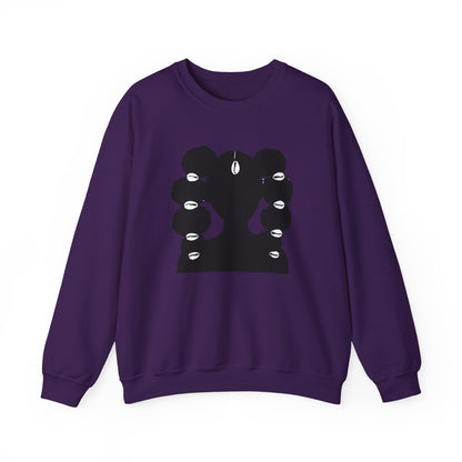Afro Ponytails with Cowrie Shells Crewneck Sweatshirt