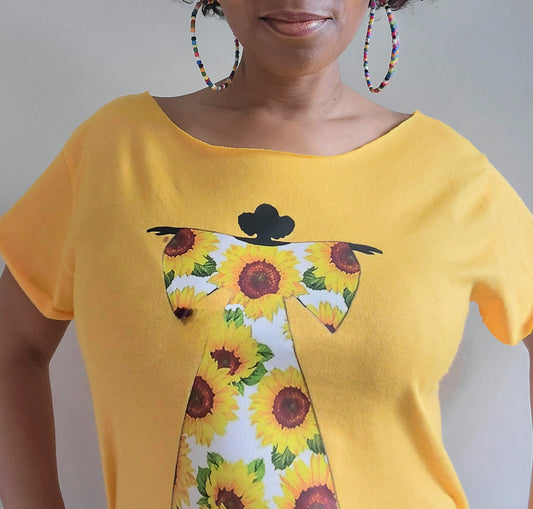 Sunflower Dress Scoop Neck T-Shirt