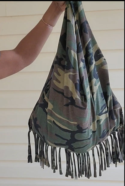 Camouflage Boho Fringe Bag