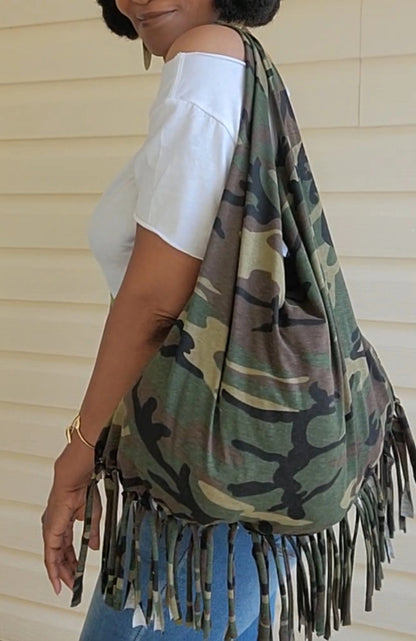 Camouflage Boho Fringe Bag