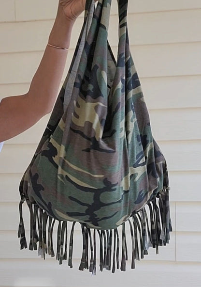 Camouflage Boho Fringe Bag
