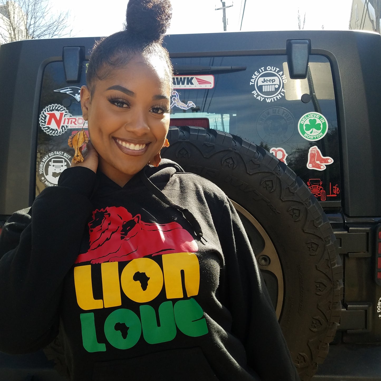 The Lion Love Unisex Hoodie in Black - Yes Lioness Arts