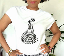 Load image into Gallery viewer, Black Princess T-shirt in White