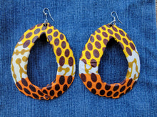 Load image into Gallery viewer, Ankara Yellow &amp; Orange Print Earrings