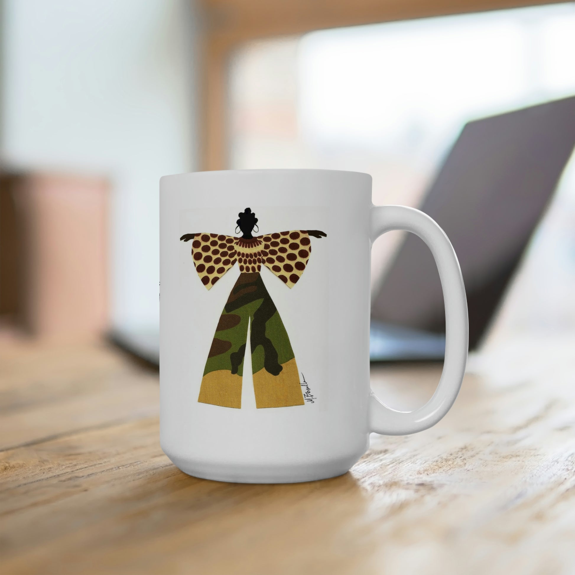 Fly Bantu Ceramic Mug 15oz - Yes Lioness Arts