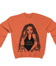 Load image into Gallery viewer, The Think Positive w/Locs Crewneck Sweatshirt in Orange