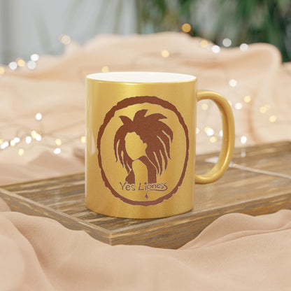 Yes Lioness Logo Metallic Mug (Gold) - Yes Lioness Arts