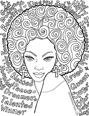 Afro Dawta Coloring Page PDF Digital Download