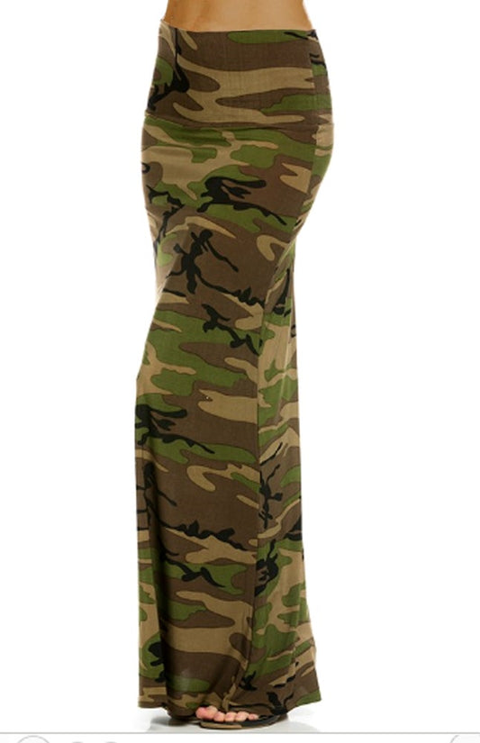 Camouflage Maxi Skirt - Yes Lioness Arts