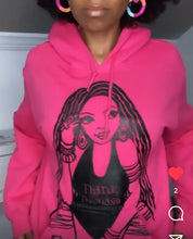 Load image into Gallery viewer, The “Think Positive” Hoodie w/locs in Fuschia Pink