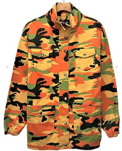 Orange Camouflage Field Jacket - Yes Lioness Arts