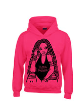 Load image into Gallery viewer, The “Think Positive” Hoodie w/locs in Fuschia Pink