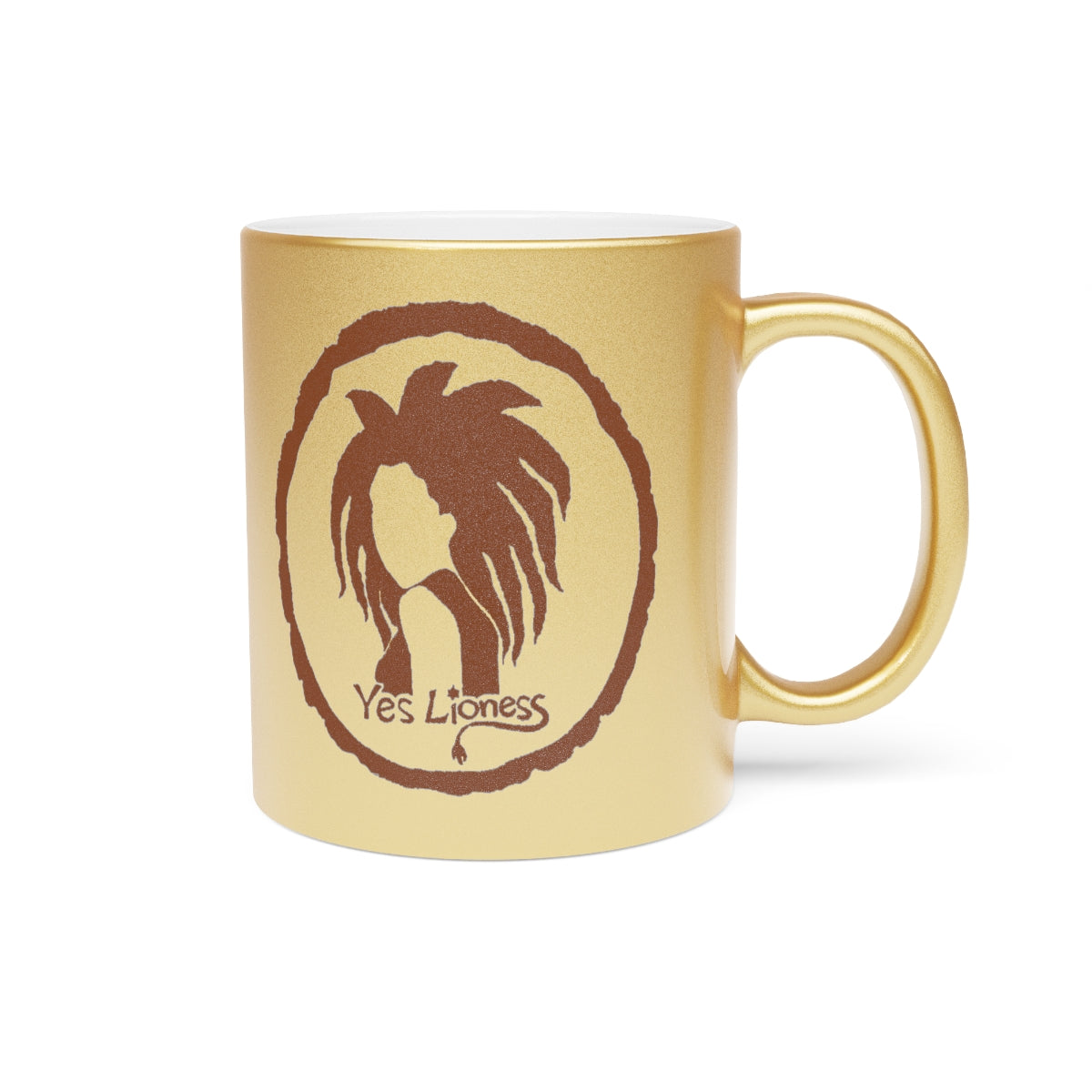 Yes Lioness Logo Metallic Mug (Gold) - Yes Lioness Arts