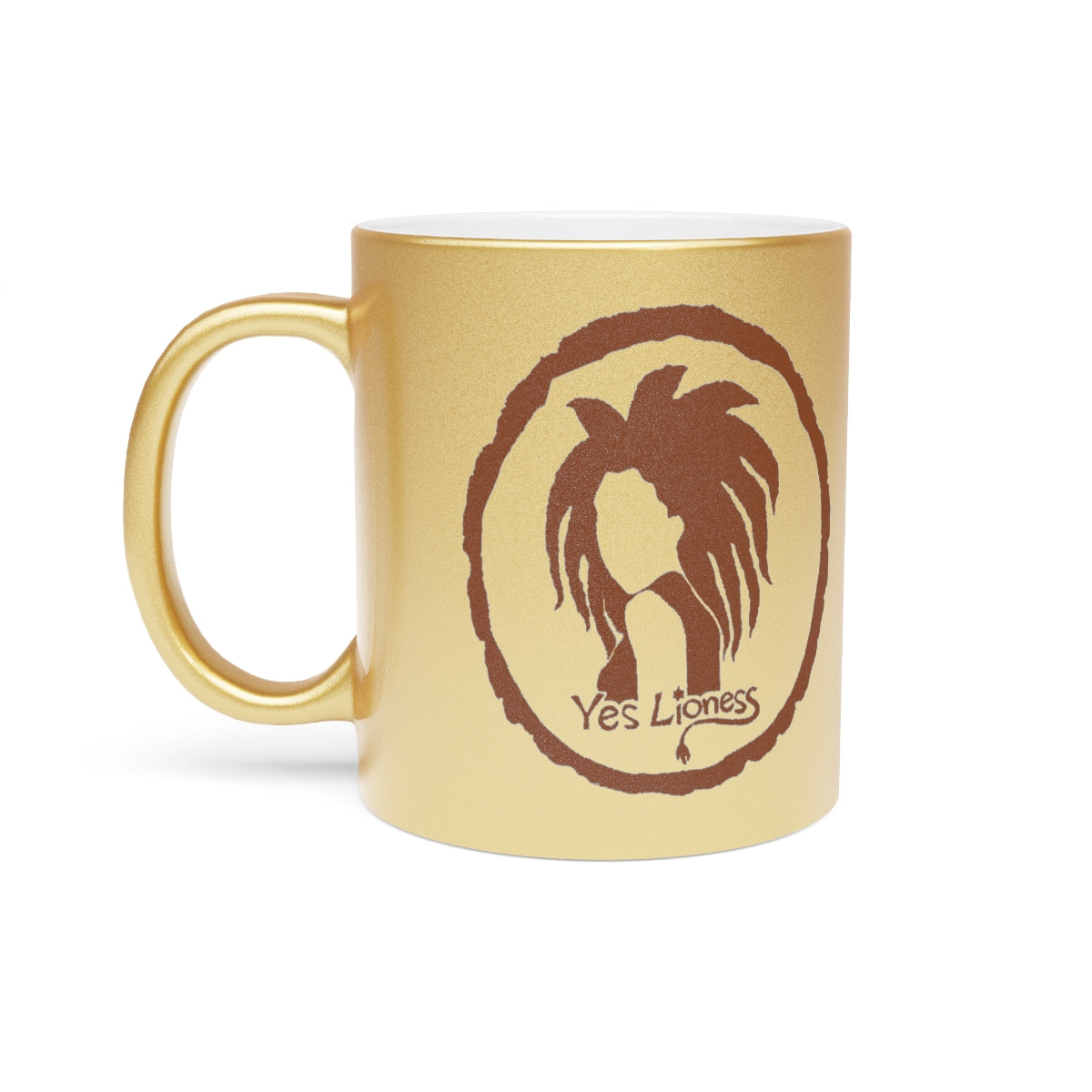 Yes Lioness Logo Metallic Mug (Gold) - Yes Lioness Arts