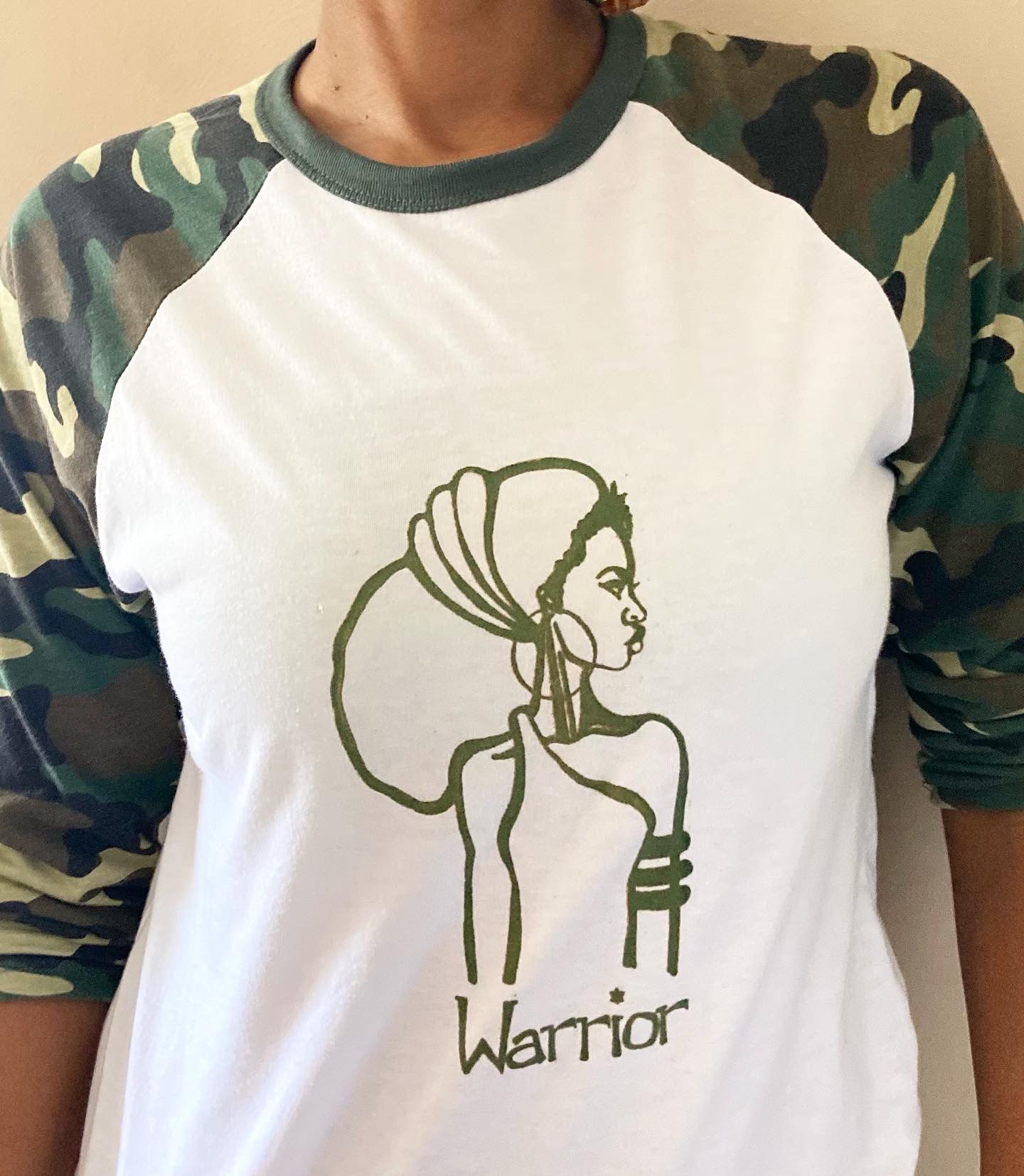 The “Warrior” Camo Baseball Tee - Yes Lioness Arts