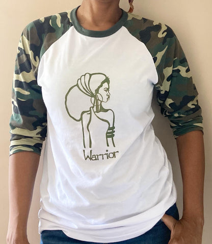 The “Warrior” Camo Baseball Tee - Yes Lioness Arts